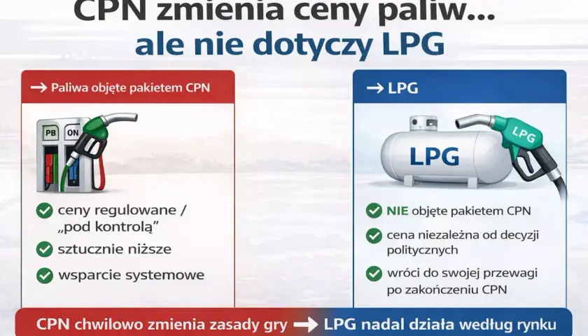CPN zmienia ceny paliw, ale nie dotyczy LPG. Cena LPG pozostaje niezależna od decyzji politycznych.